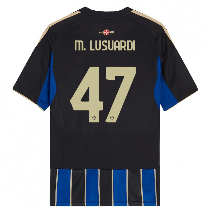 Danxen Uomo Maglia Mateus Lusuardi #47 Nero Blu Kit Gara Home 2025/26 Maglietta
