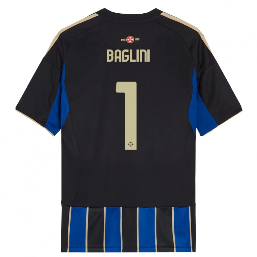 Danxen Uomo Maglia Giacomo Baglini #1 Nero Blu Kit Gara Home 2025/26 Maglietta