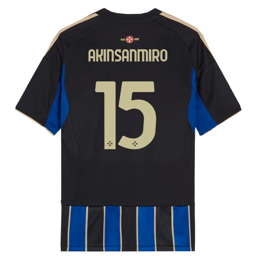 Danxen Uomo Maglia Ebenezer Akinsanmiro #15 Nero Blu Kit Gara Home 2025/26 Maglietta