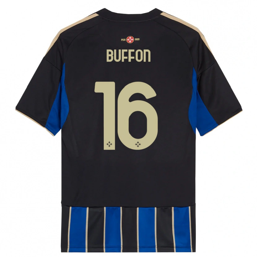 Danxen Uomo Maglia Louis Buffon #16 Nero Blu Kit Gara Home 2025/26 Maglietta
