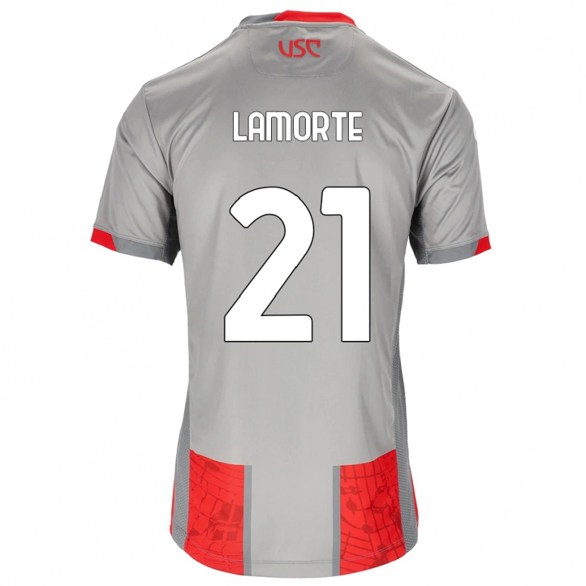 Danxen Uomo Maglia Alessandro Lamorte #21 Rosso Grigio Kit Gara Home 2025/26 Maglietta