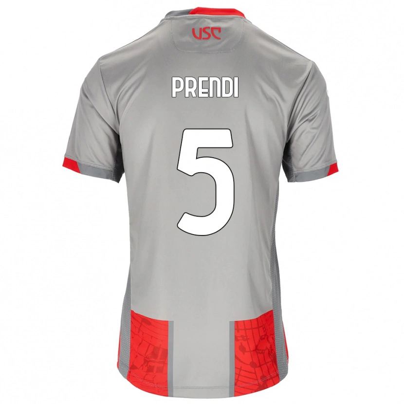 Danxen Uomo Maglia Denis Prendi #5 Rosso Grigio Kit Gara Home 2025/26 Maglietta