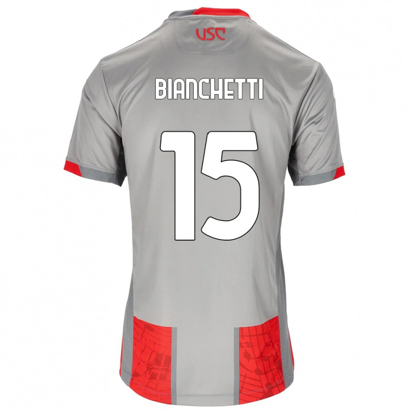 Danxen Uomo Maglia Matteo Bianchetti #15 Rosso Grigio Kit Gara Home 2025/26 Maglietta