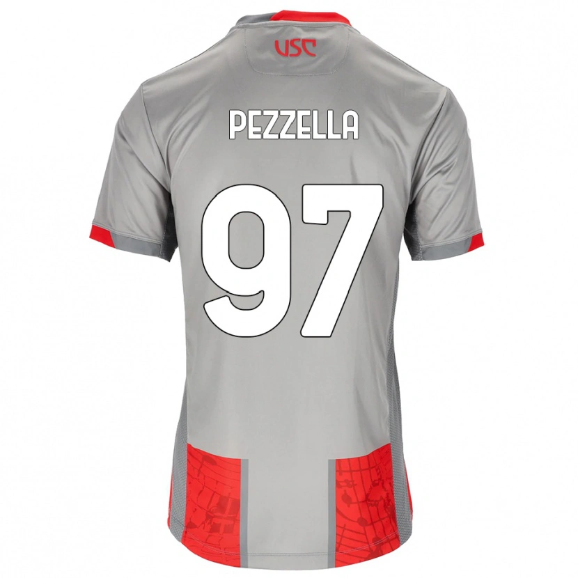 Danxen Uomo Maglia Giuseppe Pezzella #97 Rosso Grigio Kit Gara Home 2025/26 Maglietta