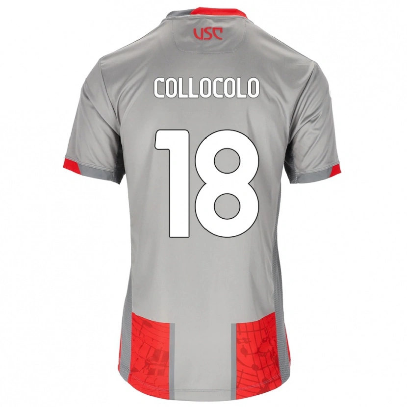 Danxen Uomo Maglia Michele Collocolo #18 Rosso Grigio Kit Gara Home 2025/26 Maglietta