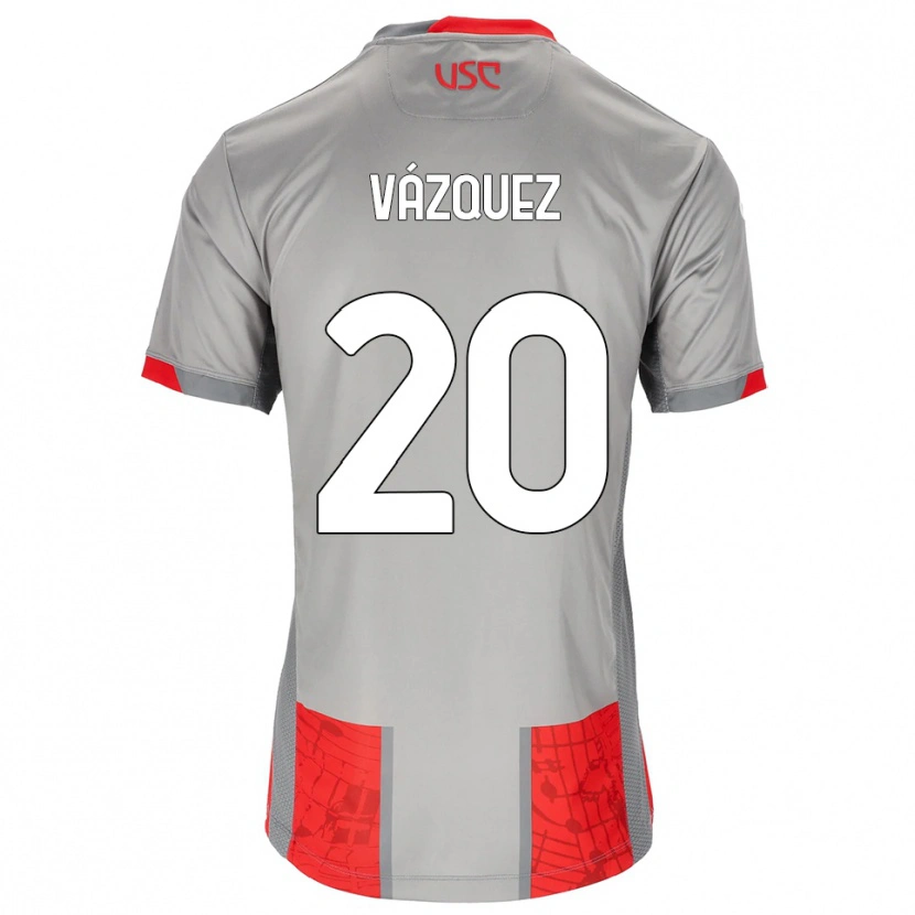 Danxen Uomo Maglia Franco Vázquez #20 Rosso Grigio Kit Gara Home 2025/26 Maglietta