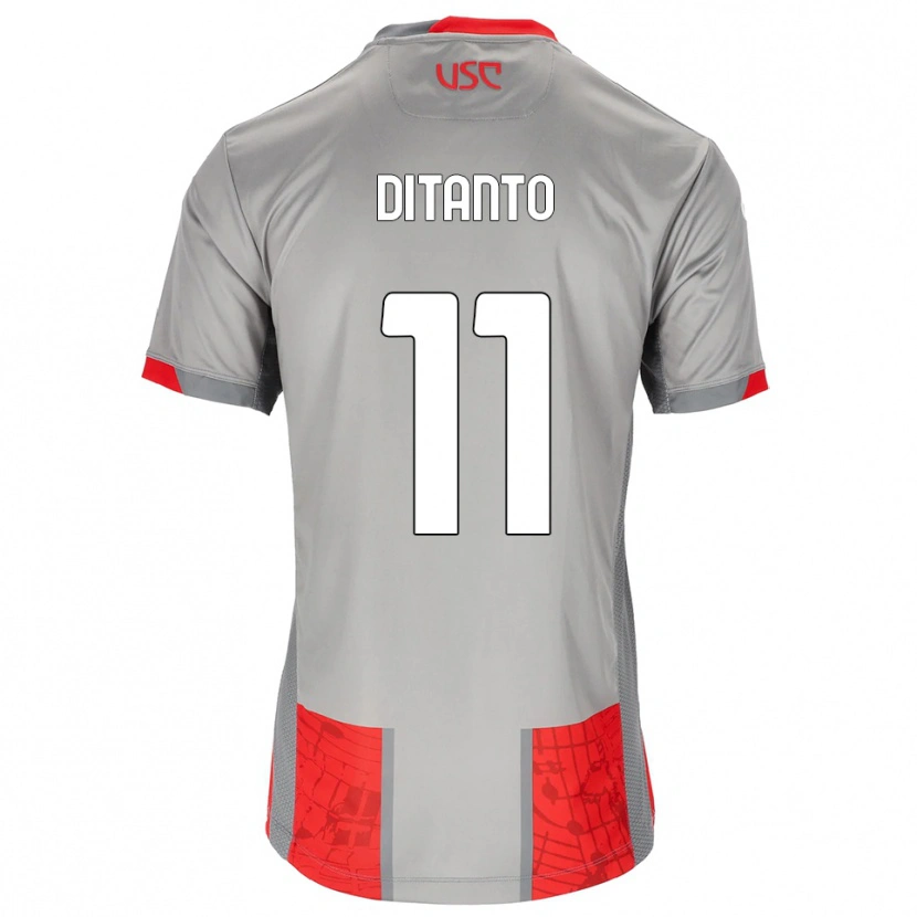 Danxen Uomo Maglia Tiziano Ditanto #11 Rosso Grigio Kit Gara Home 2025/26 Maglietta