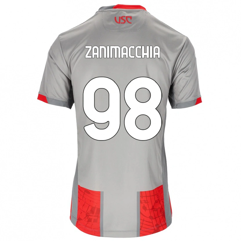 Danxen Uomo Maglia Luca Zanimacchia #98 Rosso Grigio Kit Gara Home 2025/26 Maglietta