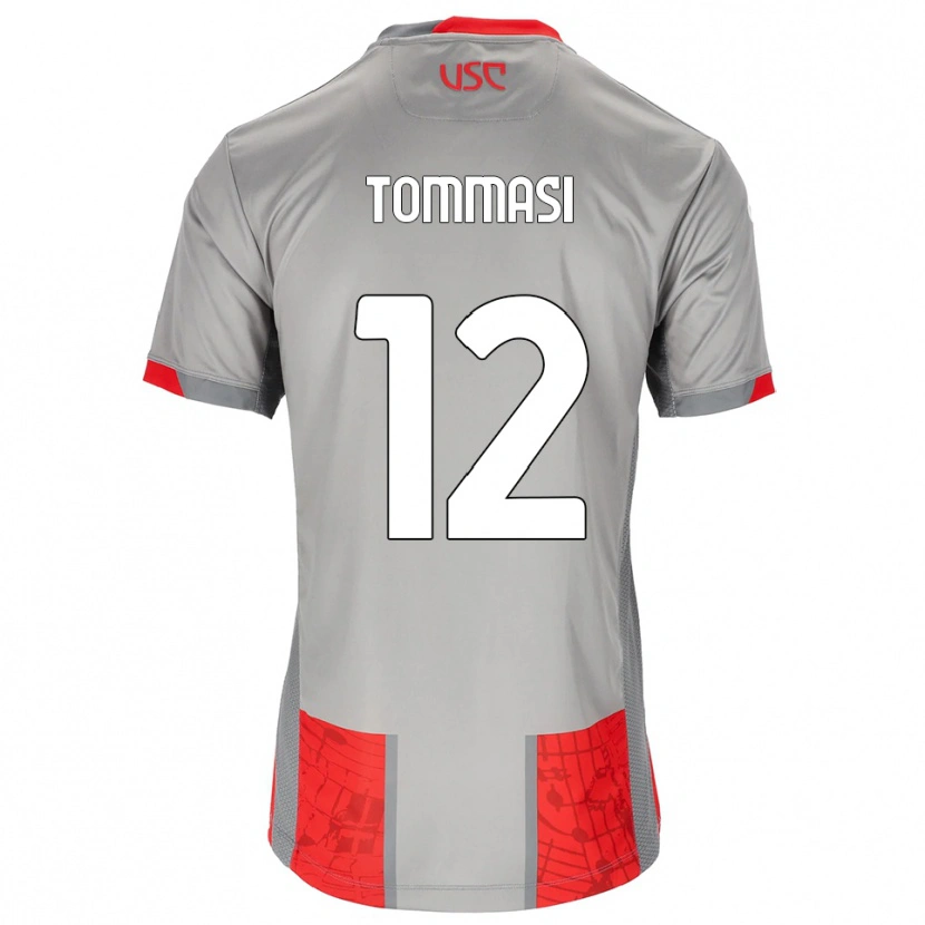 Danxen Uomo Maglia Francesco Tommasi #12 Rosso Grigio Kit Gara Home 2025/26 Maglietta