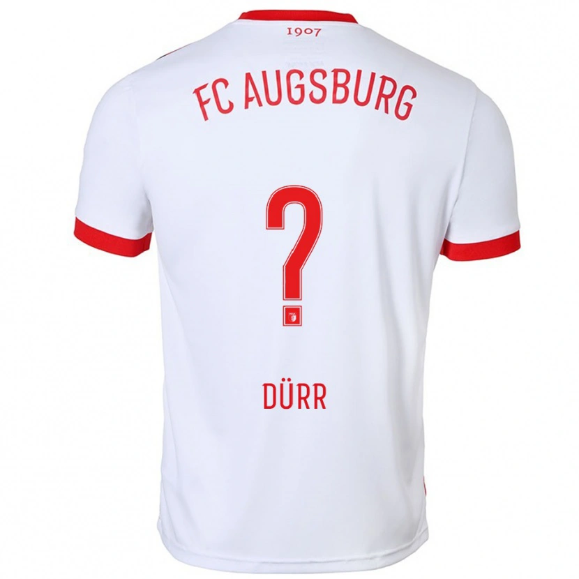 Danxen Uomo Maglia Ismar Dürr #0 Bianco Rosso Kit Gara Home 2025/26 Maglietta