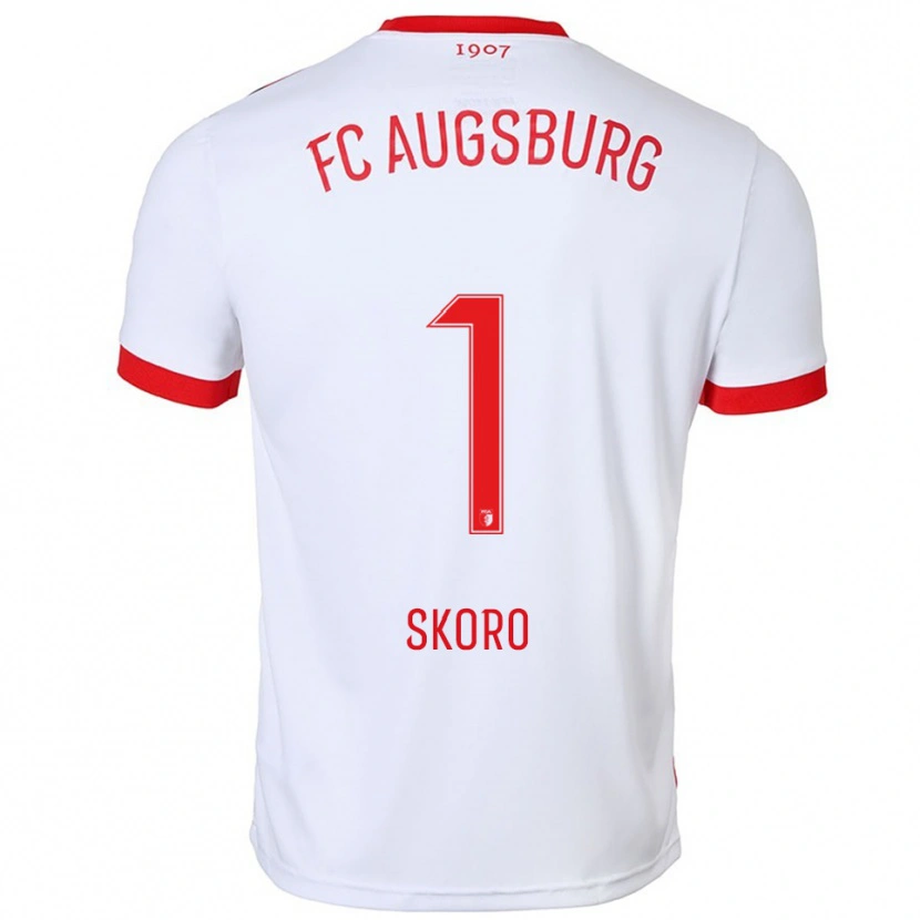 Danxen Uomo Maglia Luka Skoro #1 Bianco Rosso Kit Gara Home 2025/26 Maglietta
