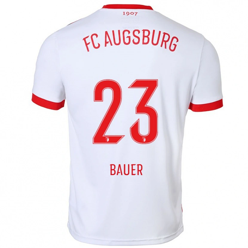 Danxen Uomo Maglia Maximilian Bauer #23 Bianco Rosso Kit Gara Home 2025/26 Maglietta