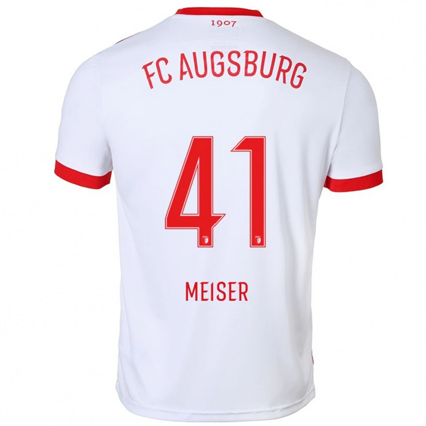 Danxen Uomo Maglia Felix Meiser #41 Bianco Rosso Kit Gara Home 2025/26 Maglietta