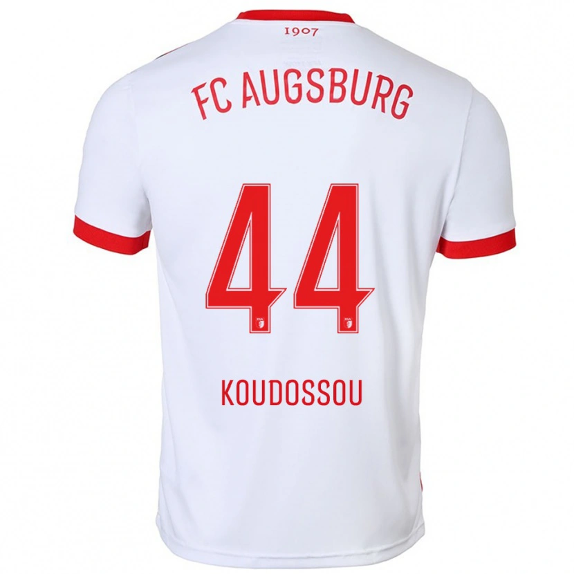 Danxen Uomo Maglia Henri Koudossou #44 Bianco Rosso Kit Gara Home 2025/26 Maglietta