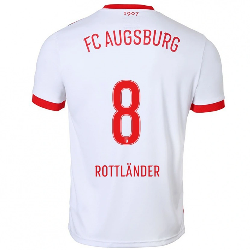 Danxen Uomo Maglia Amelie Rottländer #8 Bianco Rosso Kit Gara Home 2025/26 Maglietta