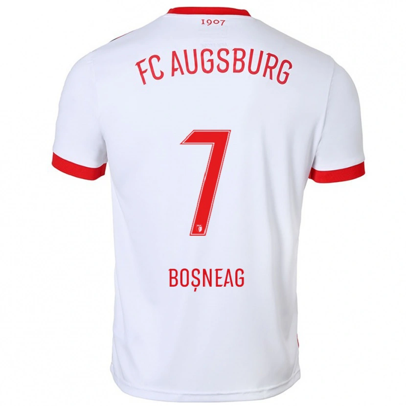 Danxen Uomo Maglia Ioan Boșneag #7 Bianco Rosso Kit Gara Home 2025/26 Maglietta