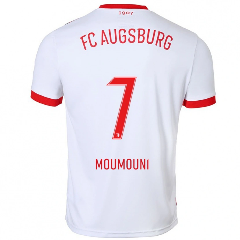 Danxen Uomo Maglia Faris Moumouni #7 Bianco Rosso Kit Gara Home 2025/26 Maglietta