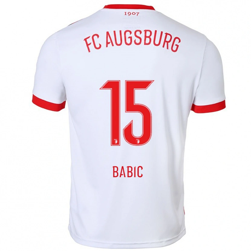 Danxen Uomo Maglia David Babic #15 Bianco Rosso Kit Gara Home 2025/26 Maglietta
