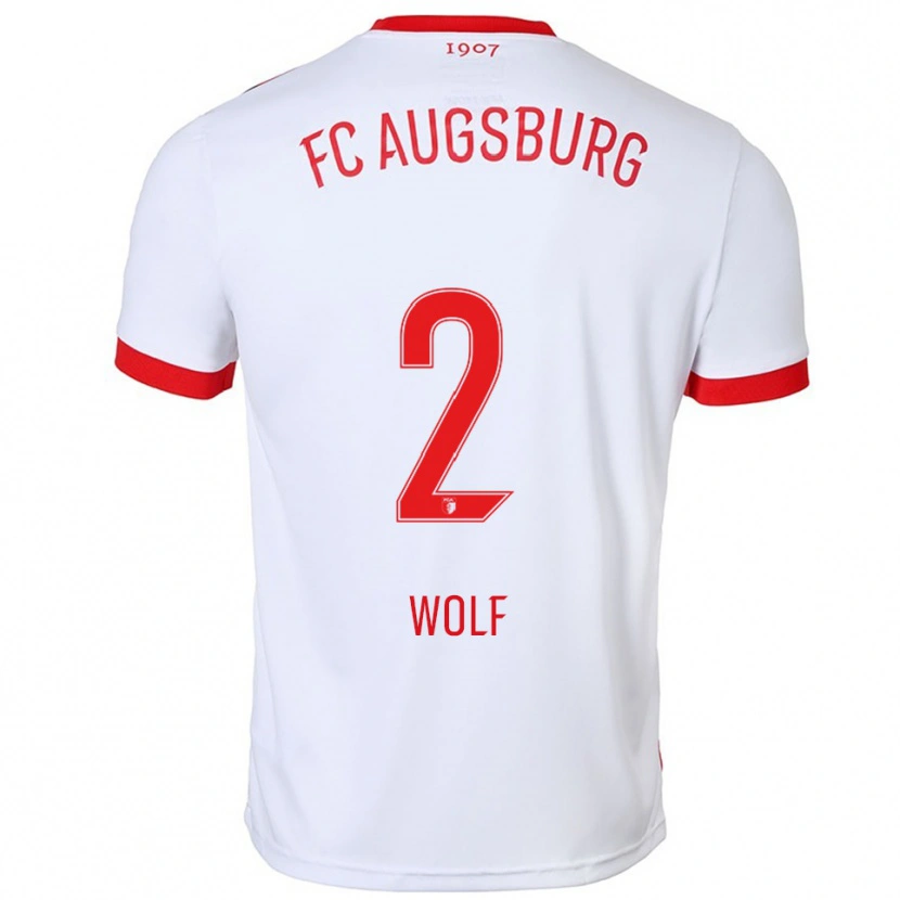 Danxen Uomo Maglia Paul Wolf #2 Bianco Rosso Kit Gara Home 2025/26 Maglietta