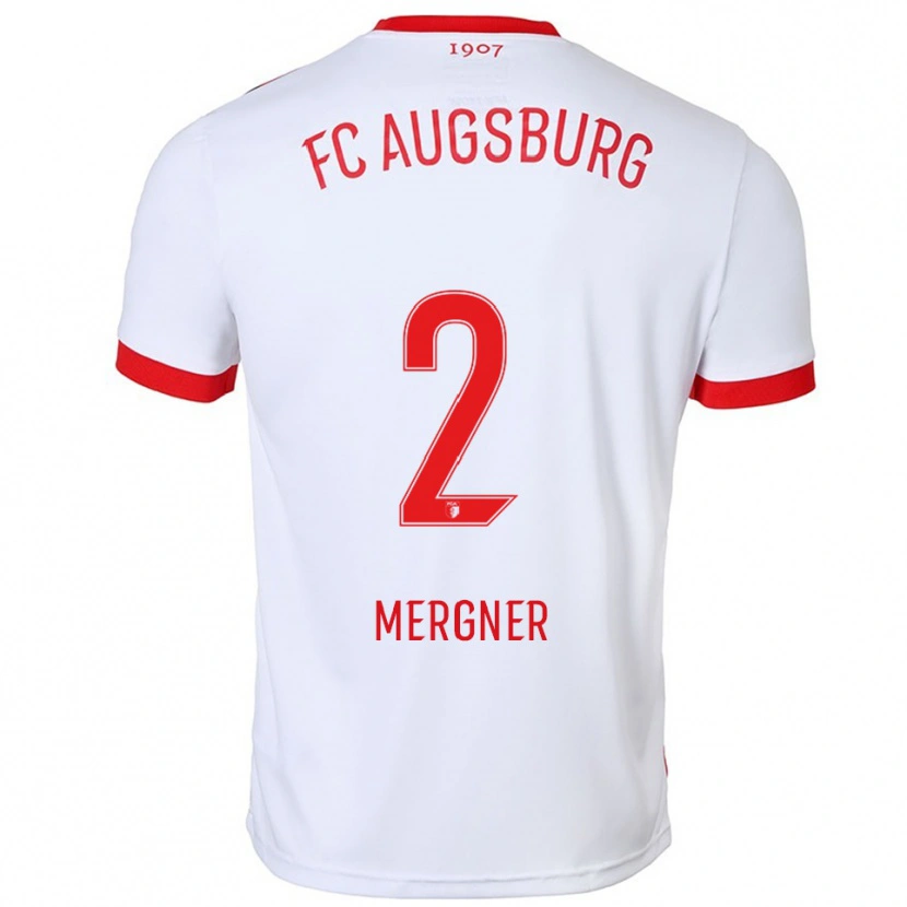 Danxen Uomo Maglia Sandra Mergner #2 Bianco Rosso Kit Gara Home 2025/26 Maglietta