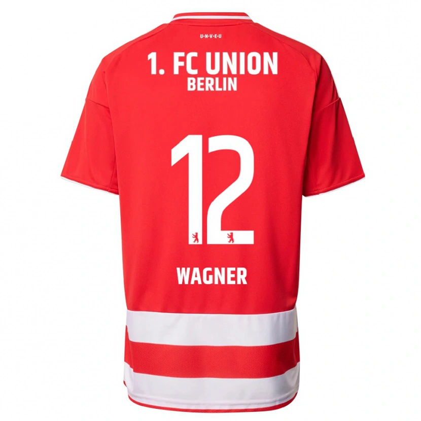 Danxen Uomo Maglia Melanie Wagner #12 Rosso Bianco Kit Gara Home 2025/26 Maglietta