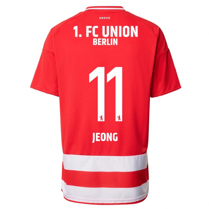 Danxen Uomo Maglia Woo-Yeong Jeong #11 Rosso Bianco Kit Gara Home 2025/26 Maglietta