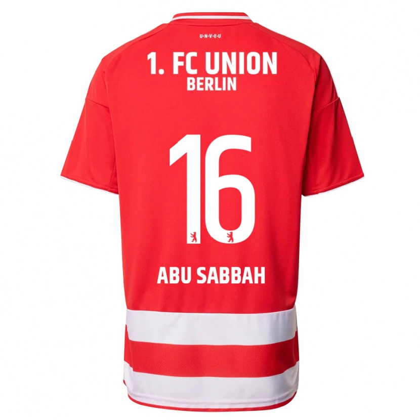 Danxen Uomo Maglia Sarah Abu Sabbah #16 Rosso Bianco Kit Gara Home 2025/26 Maglietta