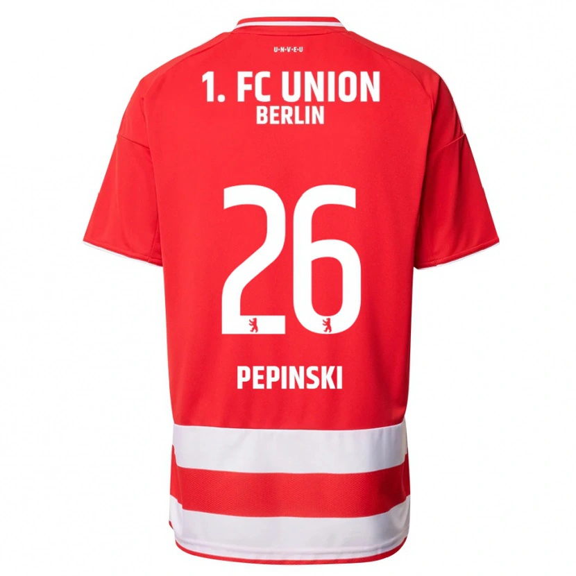 Danxen Uomo Maglia Louis Pepinski #26 Rosso Bianco Kit Gara Home 2025/26 Maglietta