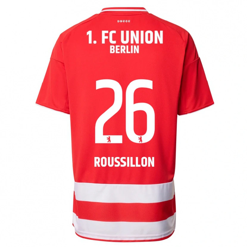 Danxen Uomo Maglia Jérôme Roussillon #26 Rosso Bianco Kit Gara Home 2025/26 Maglietta