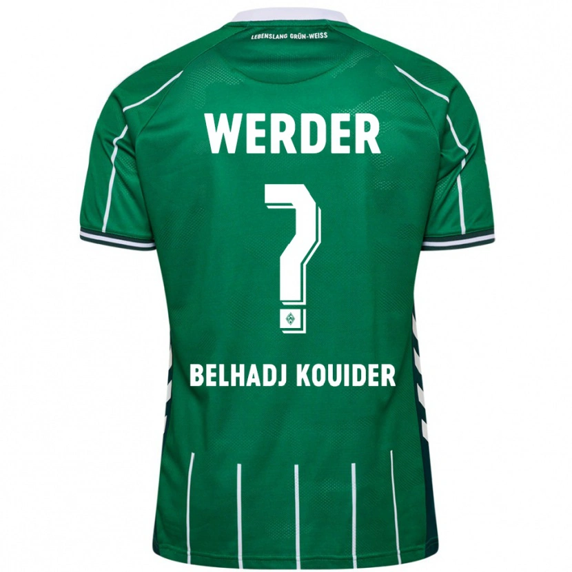 Danxen Uomo Maglia Mahfoud Belhadj Kouider #0 Verde Bianco Kit Gara Home 2025/26 Maglietta