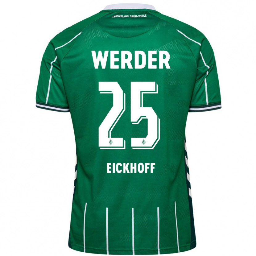 Danxen Uomo Maglia Mika Eickhoff #25 Verde Bianco Kit Gara Home 2025/26 Maglietta