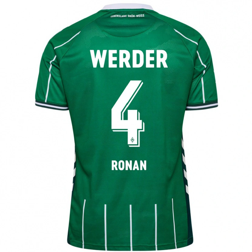 Danxen Uomo Maglia Kaylie Ronan #4 Verde Bianco Kit Gara Home 2025/26 Maglietta