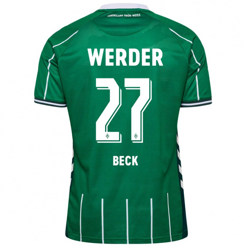 Danxen Uomo Maglia Sharon Beck #27 Verde Bianco Kit Gara Home 2025/26 Maglietta