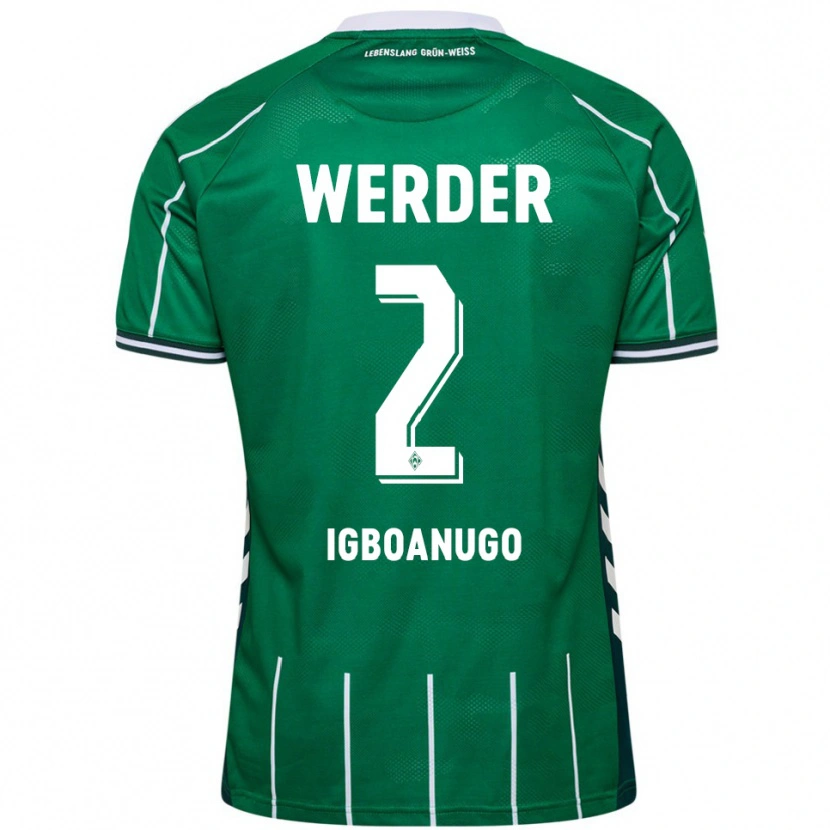 Danxen Uomo Maglia David Igboanugo #2 Verde Bianco Kit Gara Home 2025/26 Maglietta