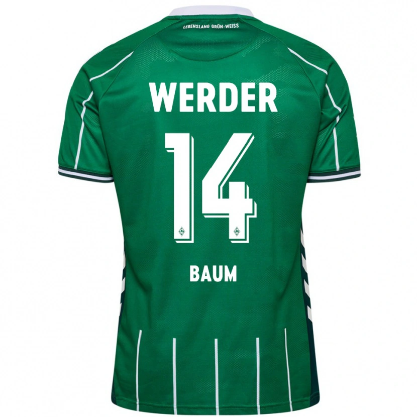 Danxen Uomo Maglia Lennart Baum #14 Verde Bianco Kit Gara Home 2025/26 Maglietta