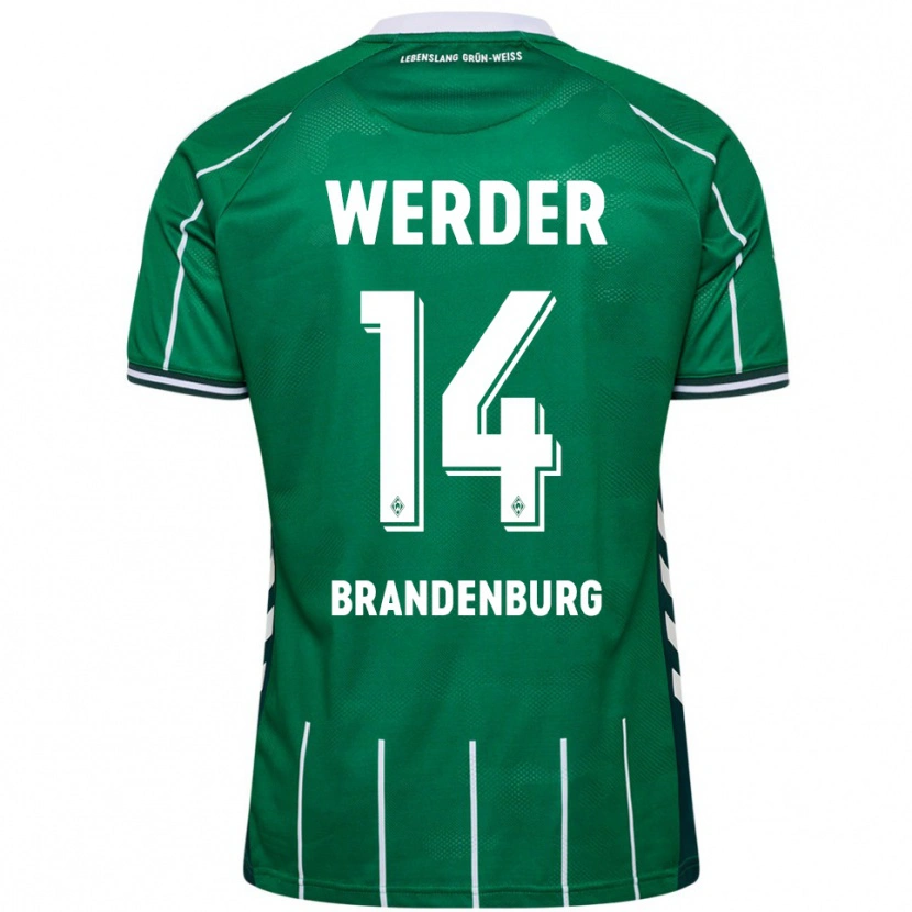 Danxen Uomo Maglia Michaela Brandenburg #14 Verde Bianco Kit Gara Home 2025/26 Maglietta