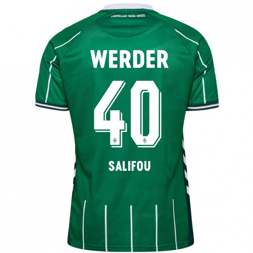 Danxen Uomo Maglia Dikeni Salifou #40 Verde Bianco Kit Gara Home 2025/26 Maglietta