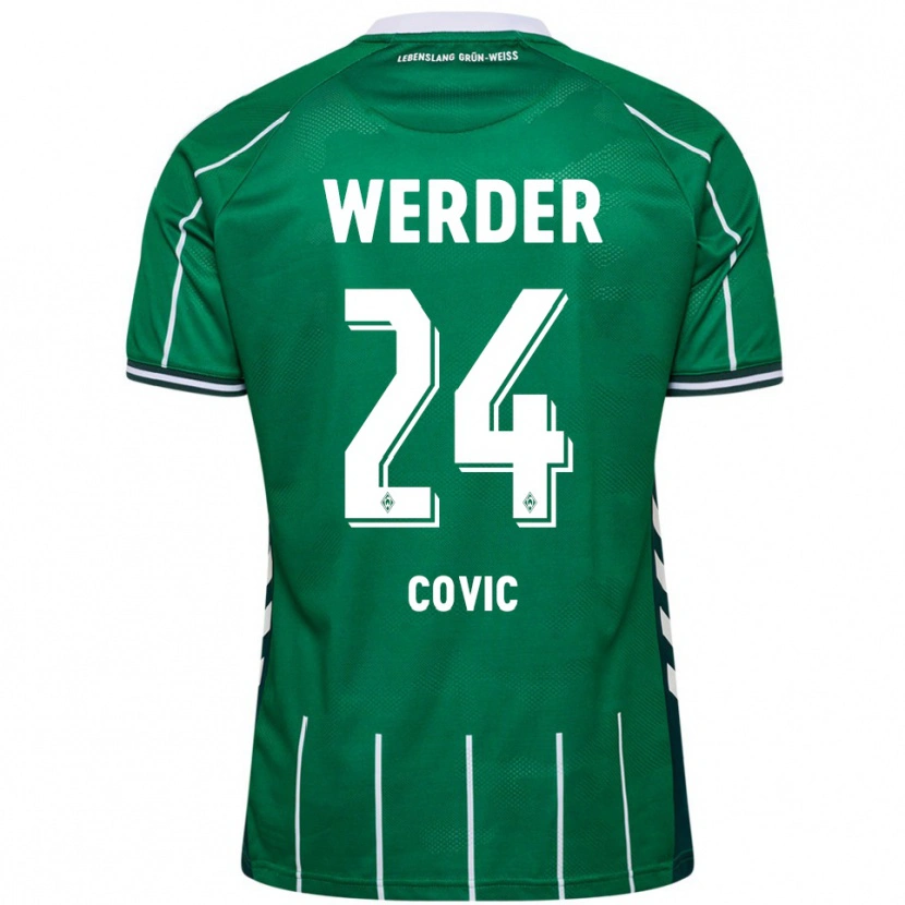 Danxen Uomo Maglia Patrice Covic #24 Verde Bianco Kit Gara Home 2025/26 Maglietta
