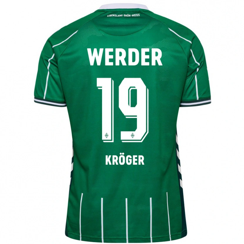 Danxen Uomo Maglia Moritz Kröger #19 Verde Bianco Kit Gara Home 2025/26 Maglietta