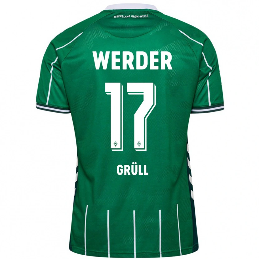 Danxen Uomo Maglia Marco Grüll #17 Verde Bianco Kit Gara Home 2025/26 Maglietta