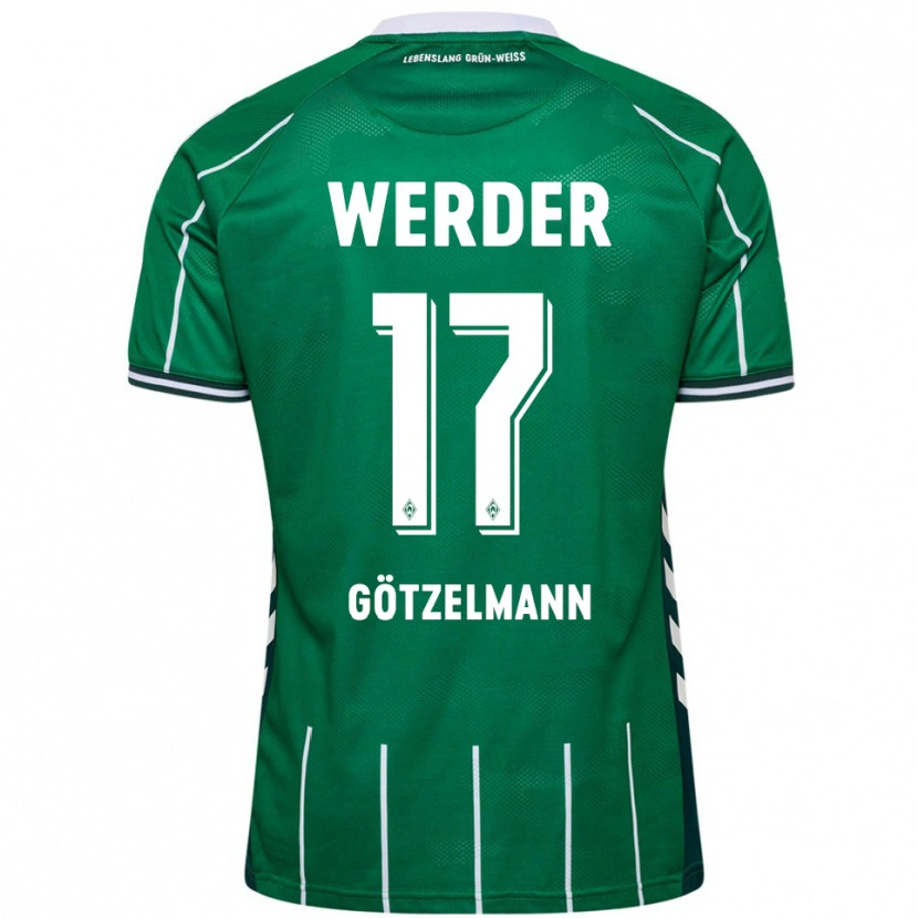 Danxen Uomo Maglia Patrick Götzelmann #17 Verde Bianco Kit Gara Home 2025/26 Maglietta