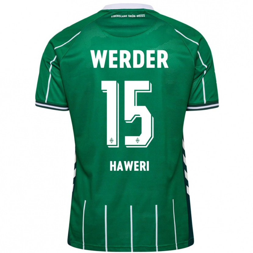 Danxen Uomo Maglia Adrian Haweri #15 Verde Bianco Kit Gara Home 2025/26 Maglietta