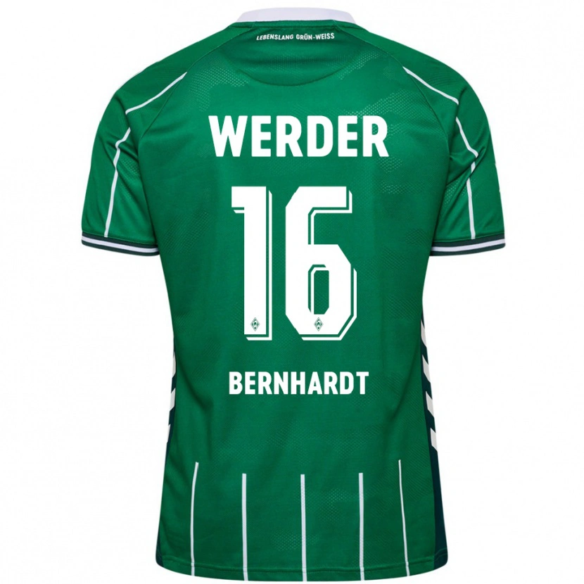 Danxen Uomo Maglia Emilie Bernhardt #16 Verde Bianco Kit Gara Home 2025/26 Maglietta