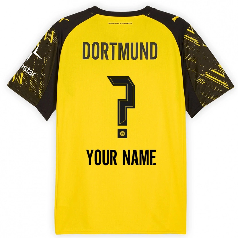 Danxen Uomo Maglia Il Tuo Nome #0 Giallo Nero Kit Gara Home 2025/26 Maglietta