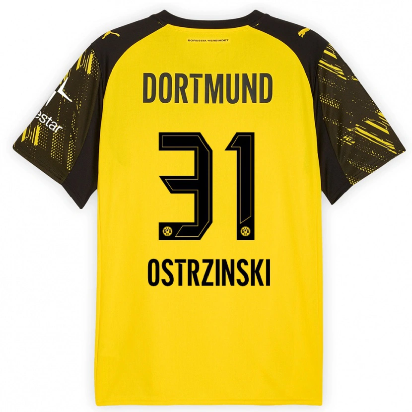Danxen Uomo Maglia Silas Ostrzinski #31 Giallo Nero Kit Gara Home 2025/26 Maglietta