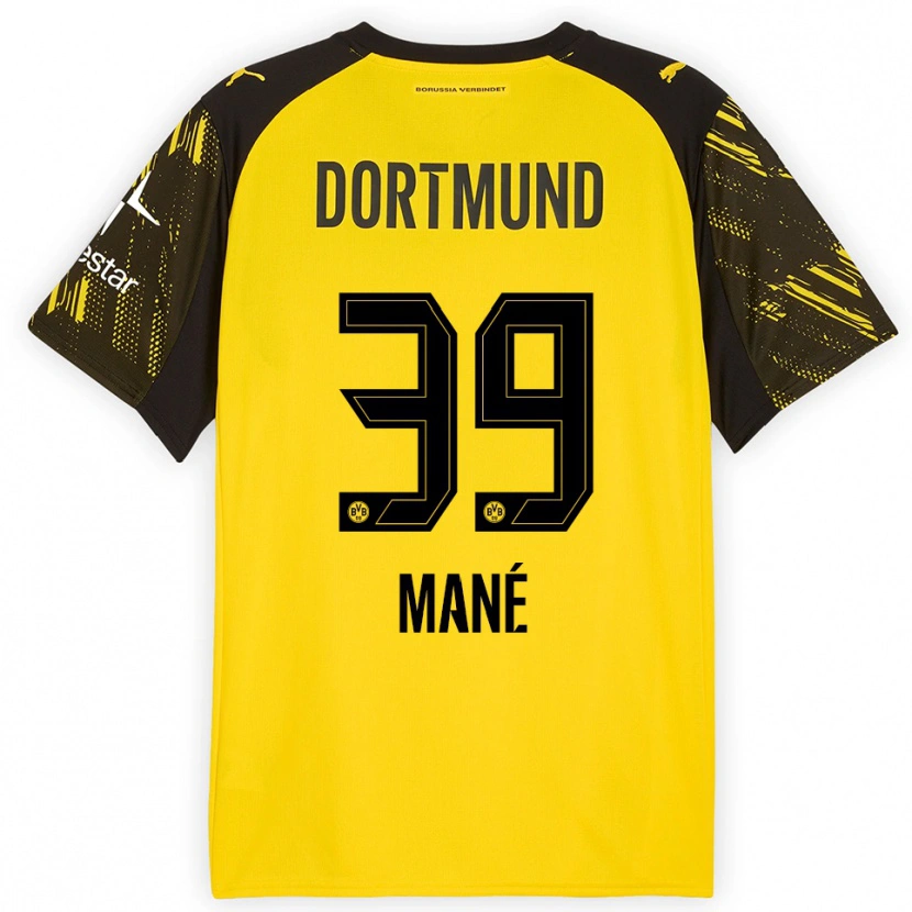 Danxen Uomo Maglia Filippo Mané #39 Giallo Nero Kit Gara Home 2025/26 Maglietta