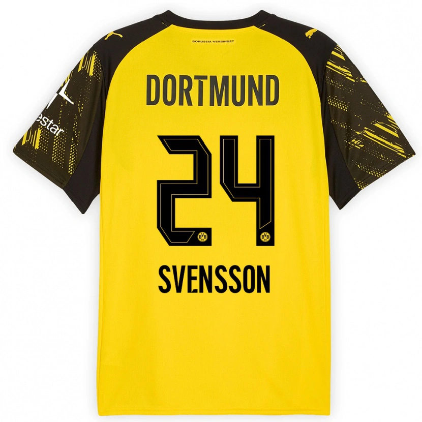 Danxen Uomo Maglia Daniel Svensson #24 Giallo Nero Kit Gara Home 2025/26 Maglietta