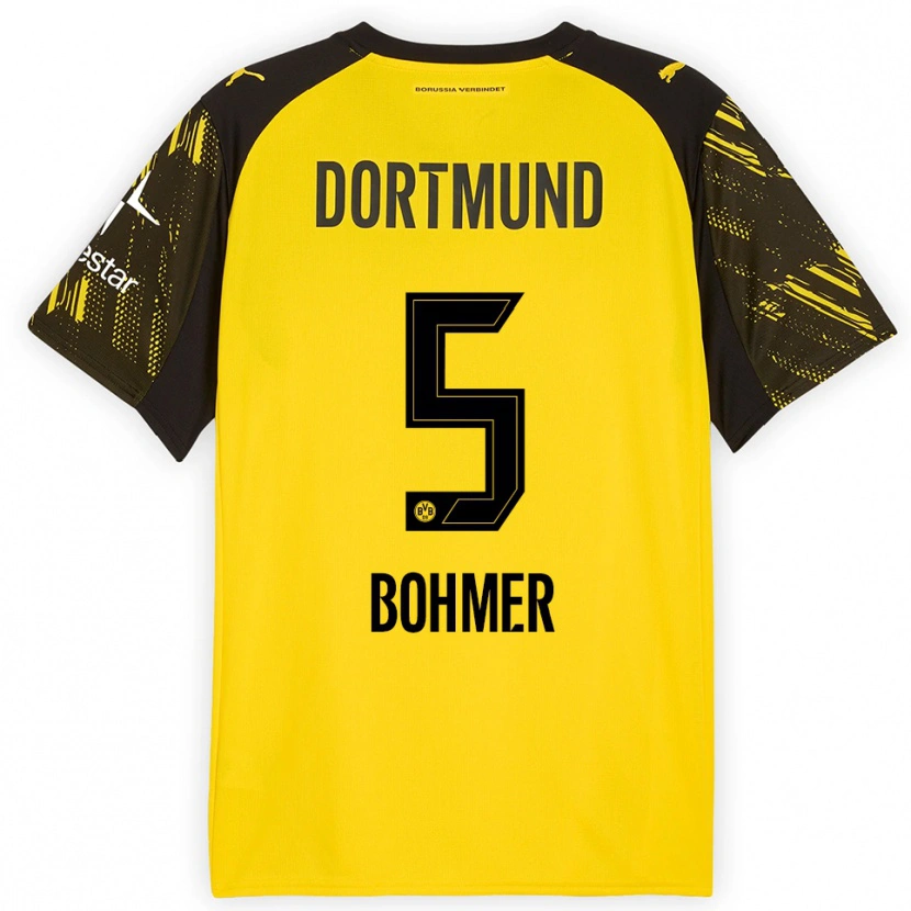 Danxen Uomo Maglia Tim Bohmer #5 Giallo Nero Kit Gara Home 2025/26 Maglietta