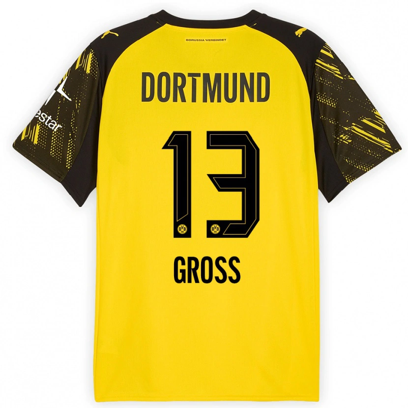 Danxen Uomo Maglia Pascal Groß #13 Giallo Nero Kit Gara Home 2025/26 Maglietta