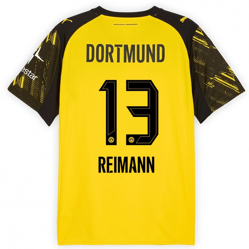 Danxen Uomo Maglia Paula Reimann #13 Giallo Nero Kit Gara Home 2025/26 Maglietta